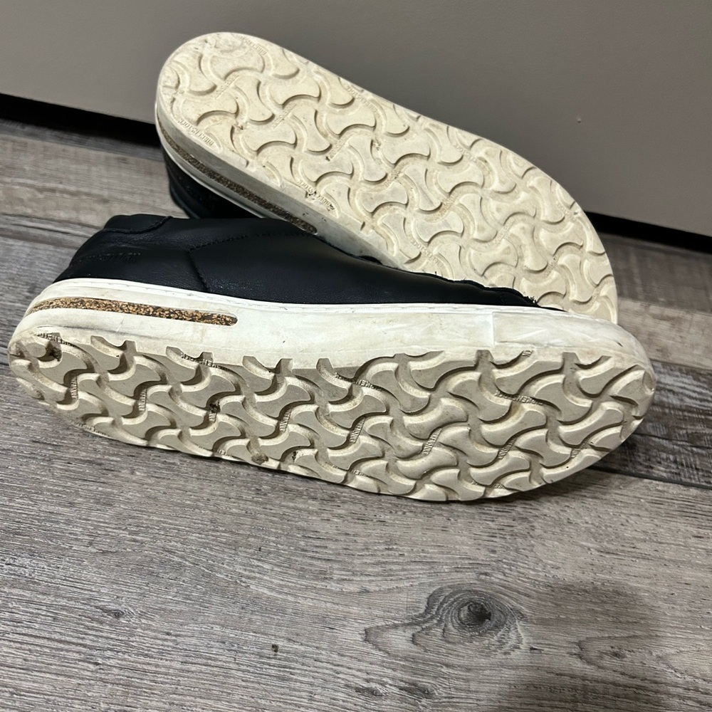 Birkenstock bend low Black Leather Low-Top Sneakers with Off-White Sole cork - Picture 10 of 13